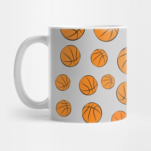 Basketball Balls Seamless Pattern on Grey Background Mug